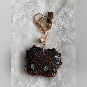 African American Betty Boop Cartoon Rhinestone Keychain Bag Charm